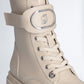 Leather platform combat boots