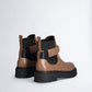 Brown ankle boots with maxi-logo