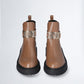 Brown ankle boots with maxi-logo