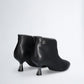 Leather ankle boots with rhinestones