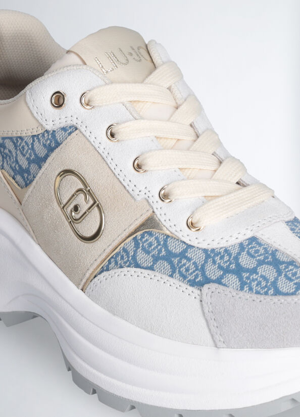 Suede monogram sneakers