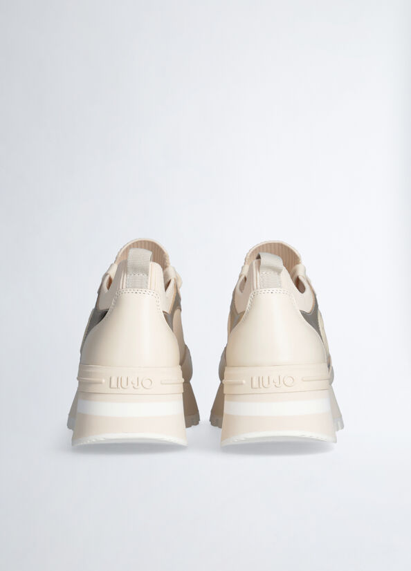 Leather platform sneakers