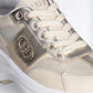 Leather and lurex sneakers