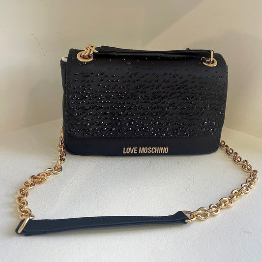 Black rhinestones purse