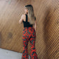 Slim flared trousers leopard print