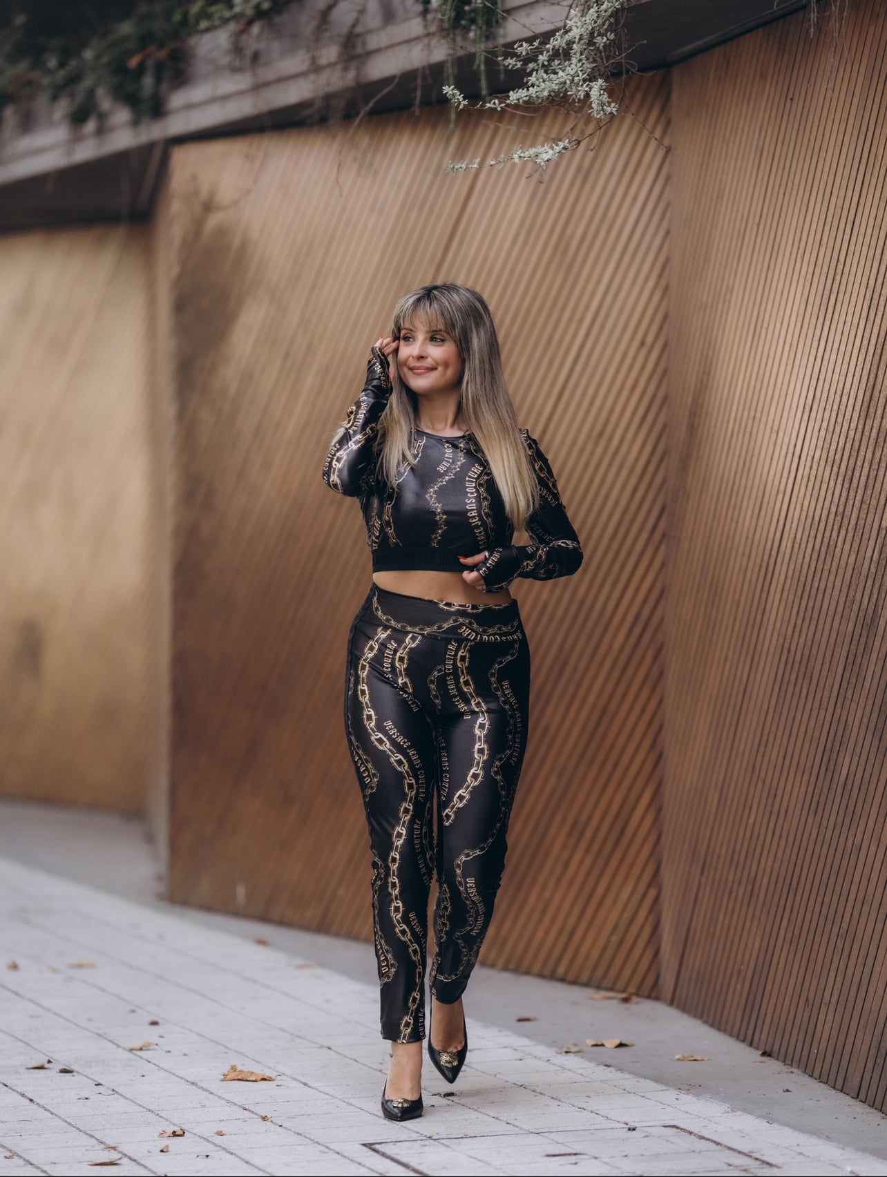 Chain-print leggings