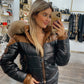 Shinny short padded jacket