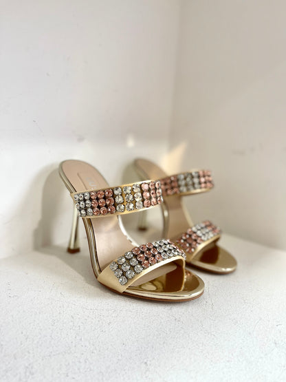 Jewel sandals with heel