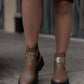 Brown ankle boots with maxi-logo