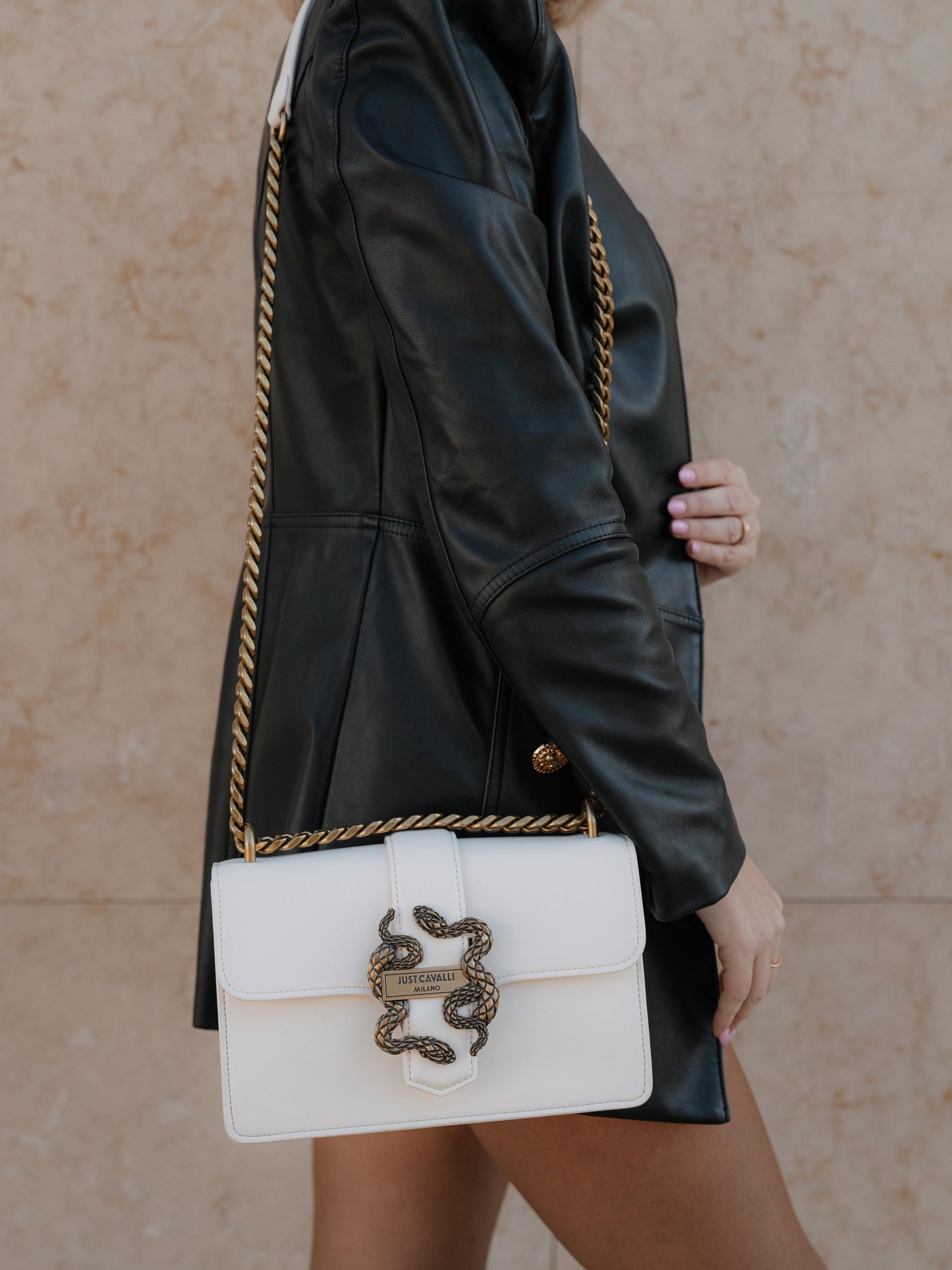 Snake white purse