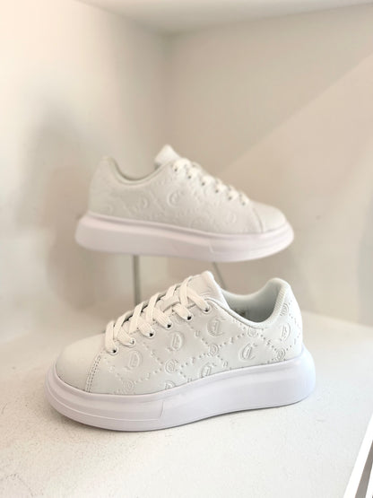 White embrossed sneaker