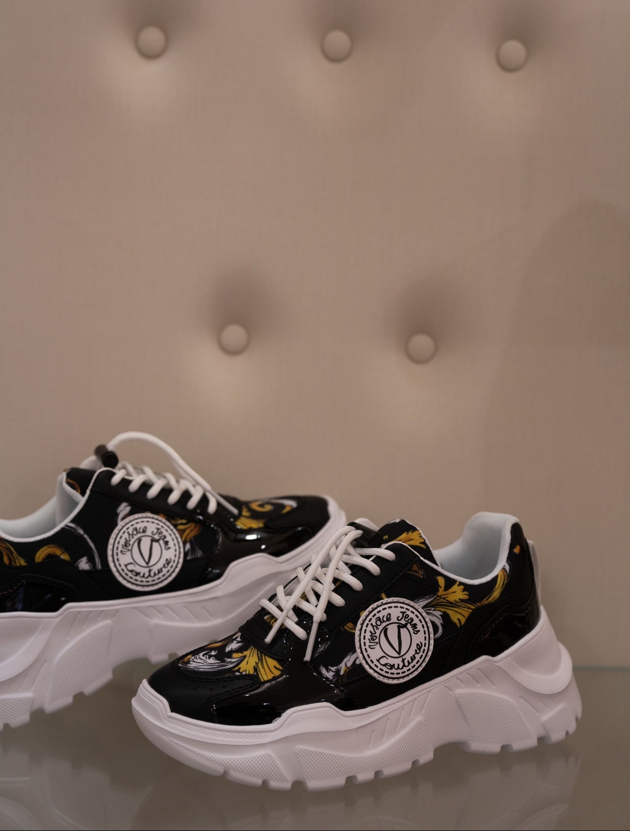 Black versace print sneaker