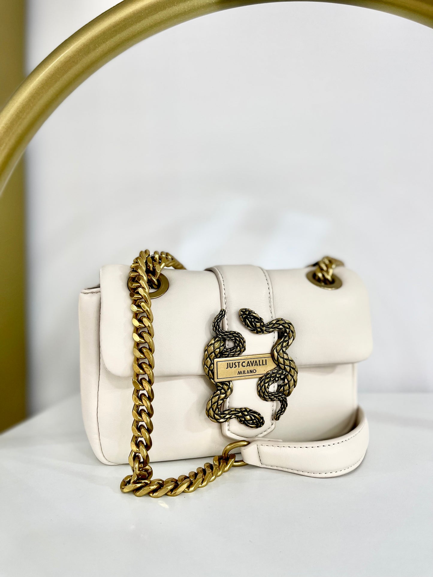 Small snake white purse