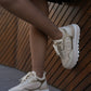 Leather platform sneakers