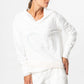 White hooded sweatshirt with lace