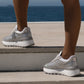 Grey  sneakers with all-over rhinestones