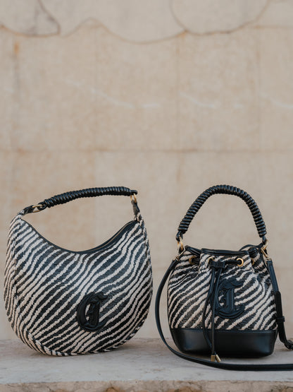 Zebra straw bag