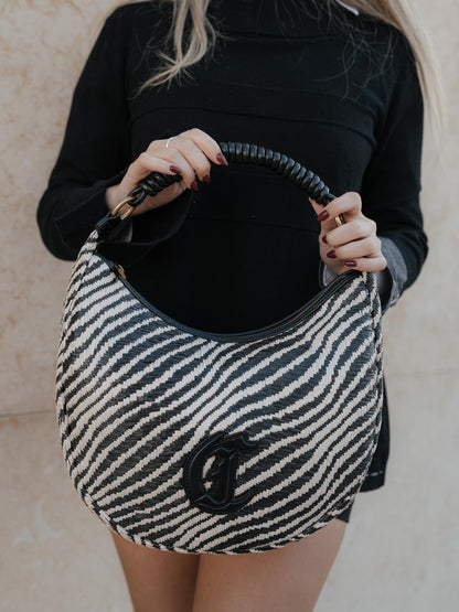 Zebra straw bag