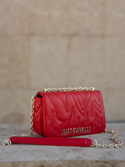 Red zebra shoulder bag