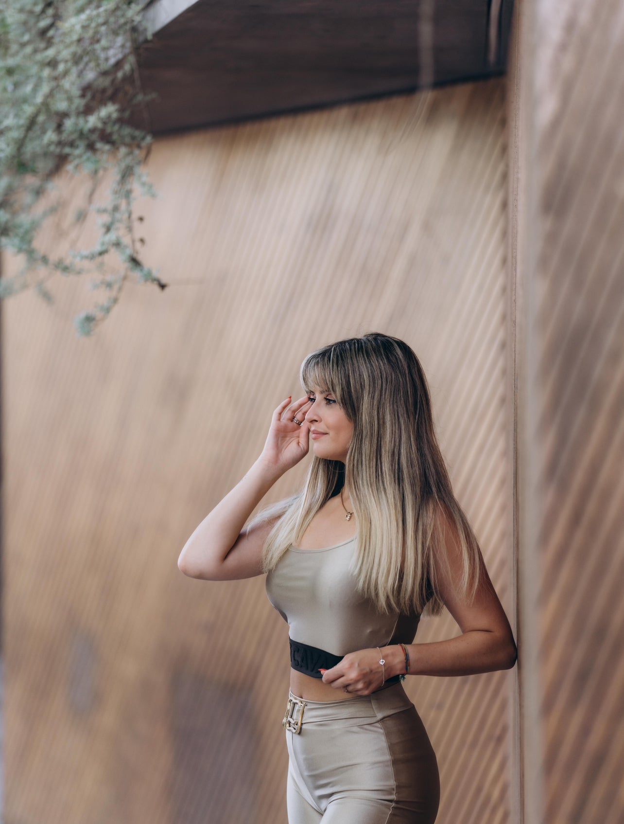 Gold crop top