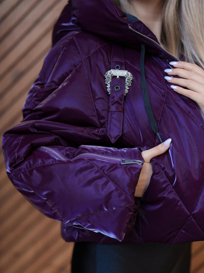 Velvet nylon coat