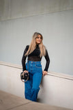 Calça Jeans Wide Leg Lisa Azul