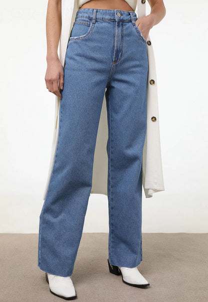 Calça Jeans Wide Leg Lisa Azul