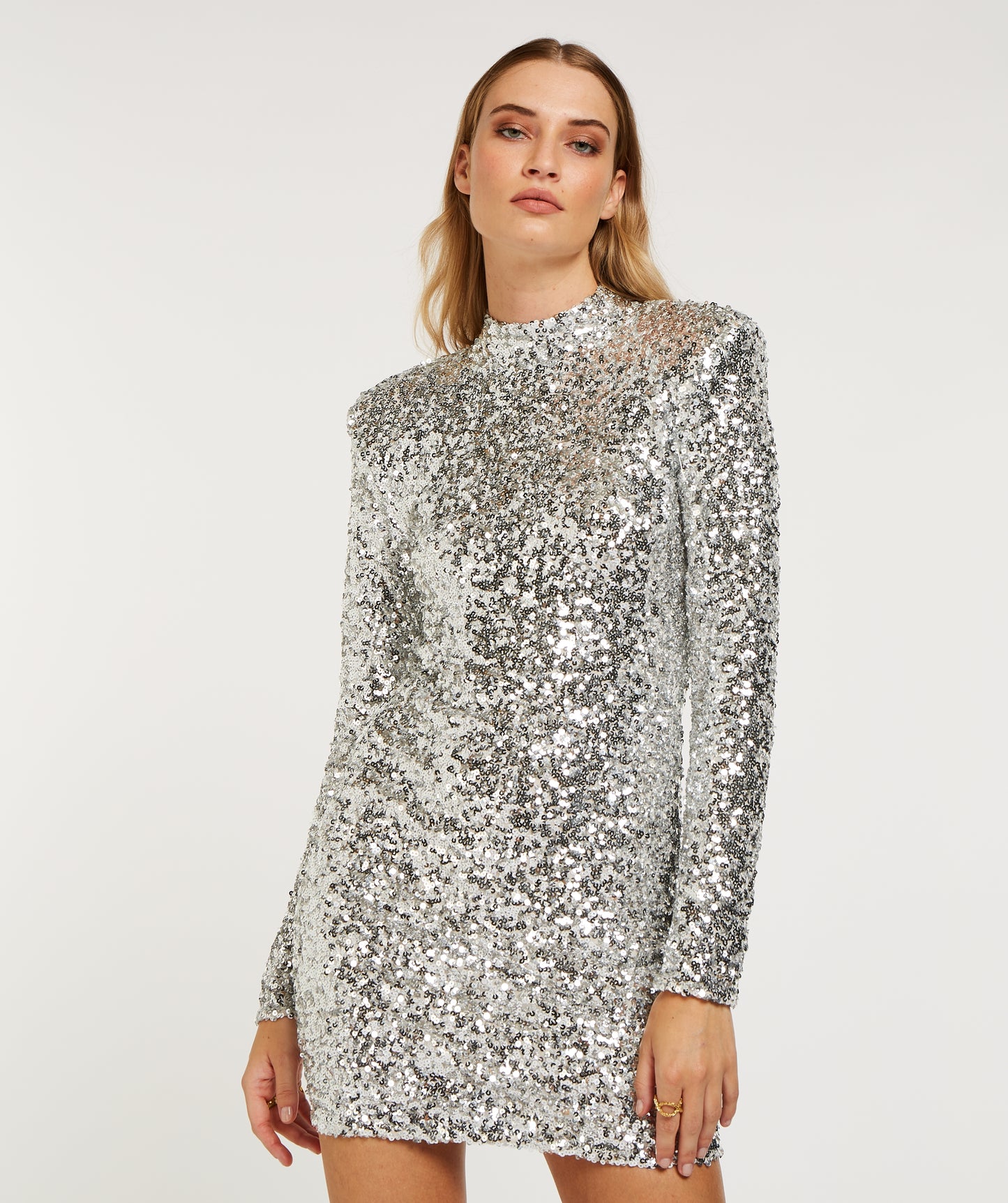 ALEIA mini dress with sequins - silver
