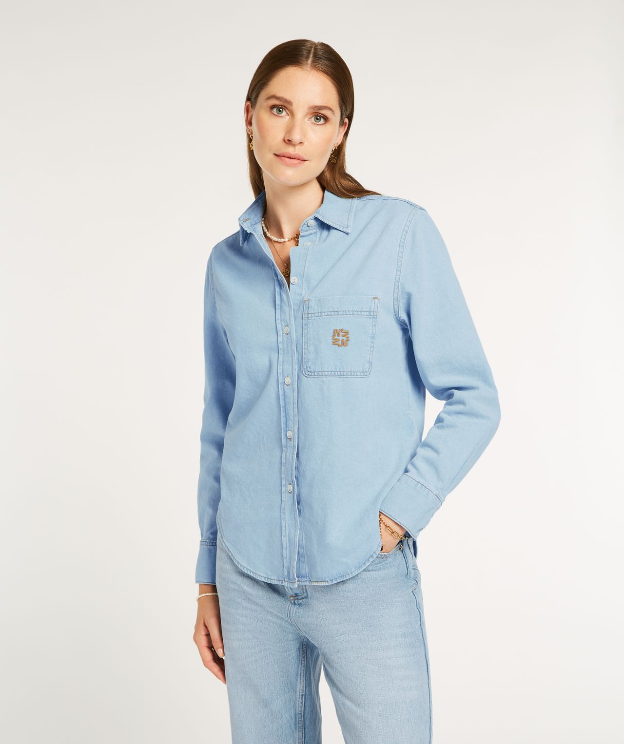 ARYA regular fit blouse in denim