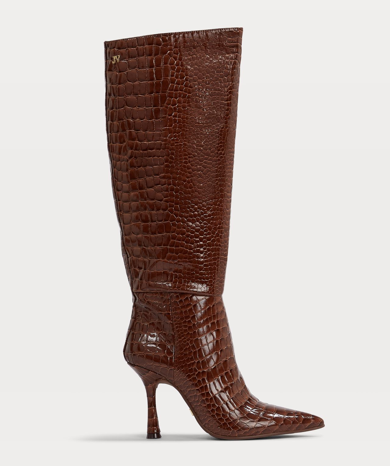 BOBO high boots with croco texture - mocha brown