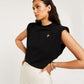 CARLY loose fit body with shoulder pads - black