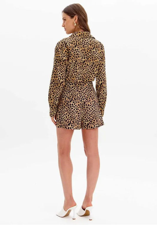 Short curto animal print