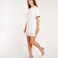 DINTE oversized dress with faux feathers