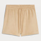 FREDERIQUE mid rise shorts in suedine - beige