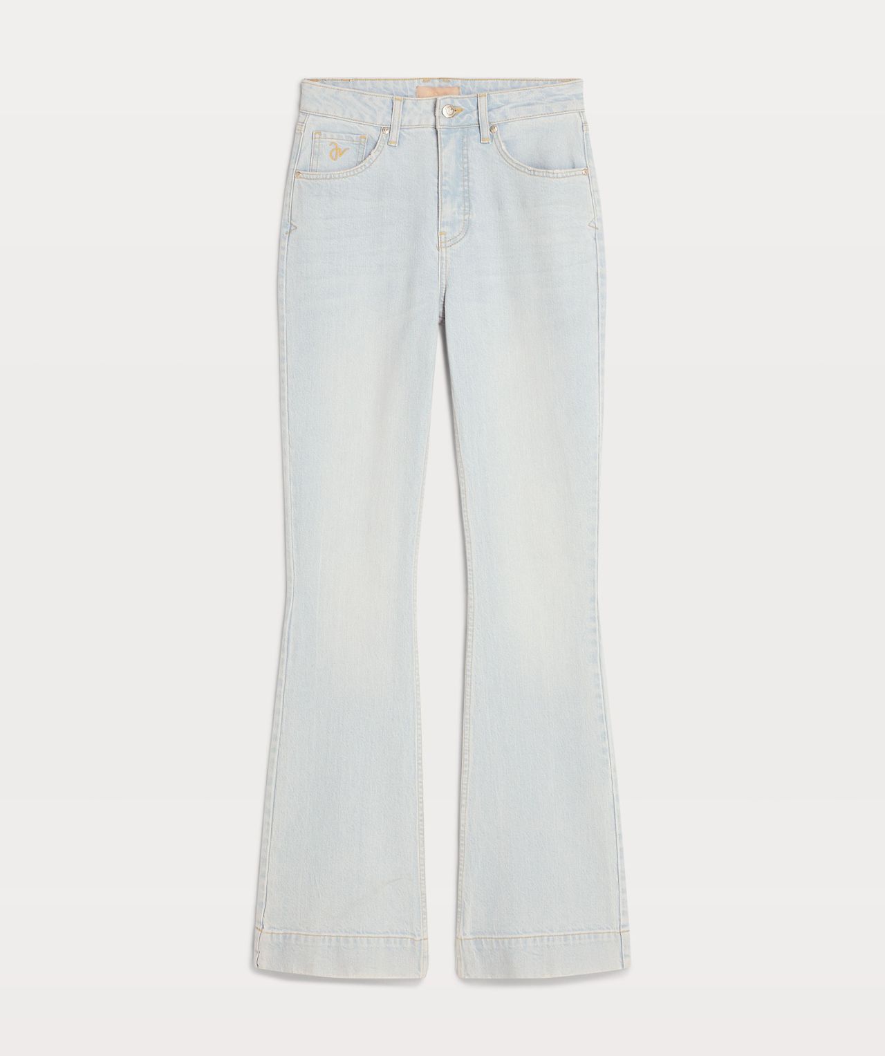JILL fitted high rise flared jeans - light blue denim