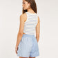 JOLLY cropped top in ribbed fabric
