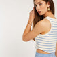 JOLLY cropped top in ribbed fabric