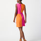 Colour-blocked Belted Dress