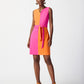 Colour-blocked Belted Dress