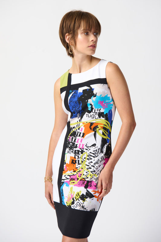 Multi-coloured Mixed Print Dress Style