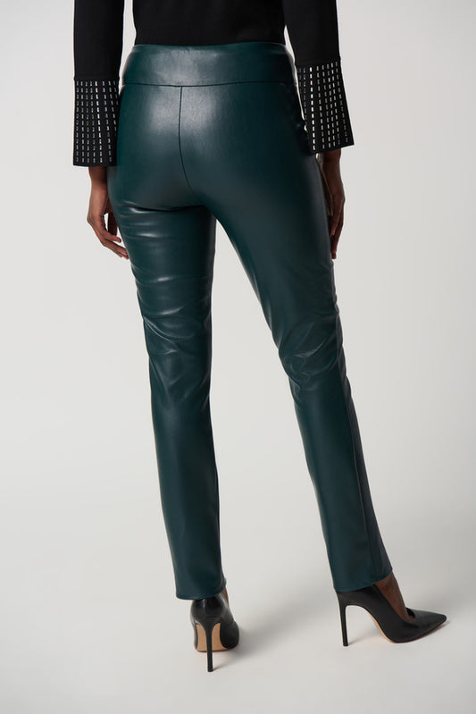 Split Hem Faux Leather Pants Style