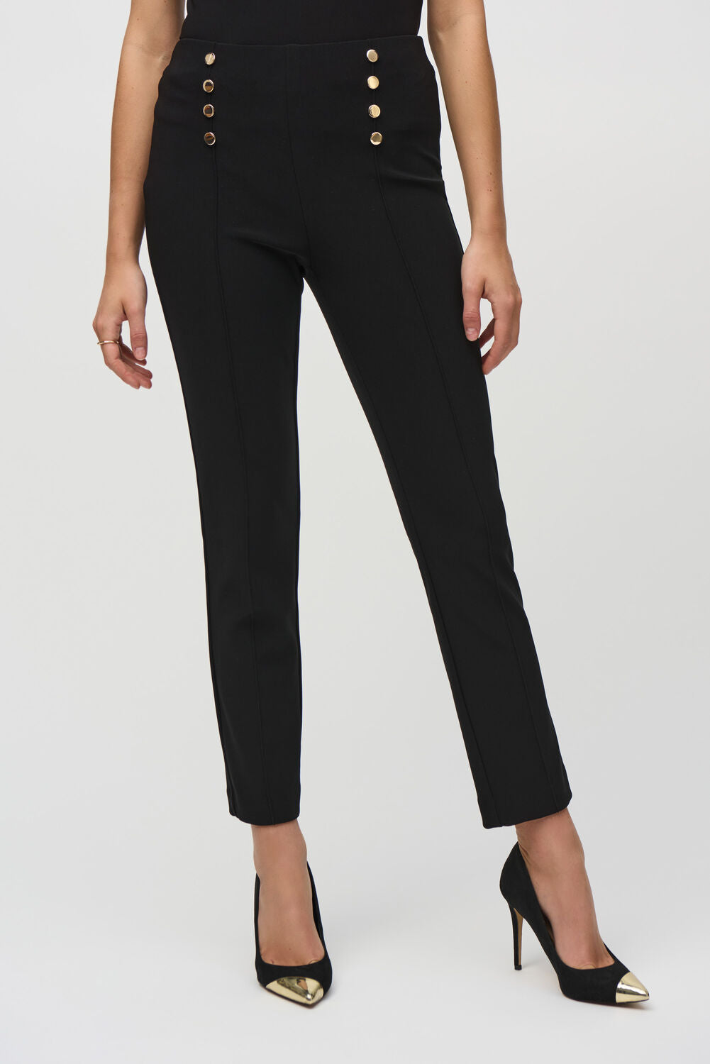 Slim Ankle-length Trousers With Buttons