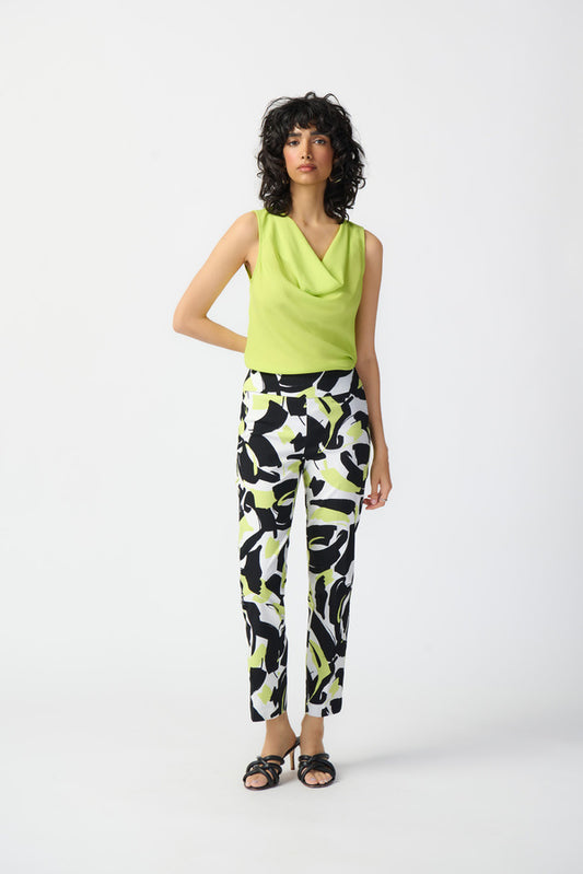 Abstract Motif Cropped Pants