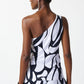 Abstract Print One-shoulder Top