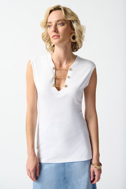 Chain Detail Sleeveless Top