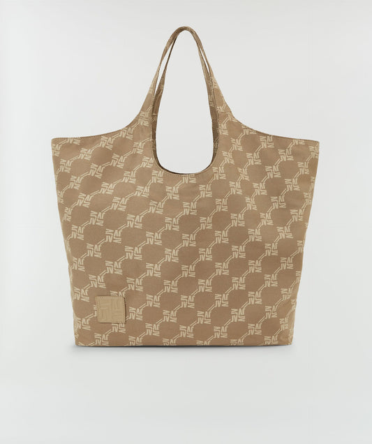 LEONORA shopper with logo print - mink