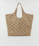 LEONORA shopper with logo print - mink