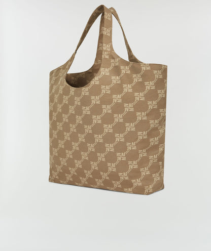 LEONORA shopper with logo print - mink