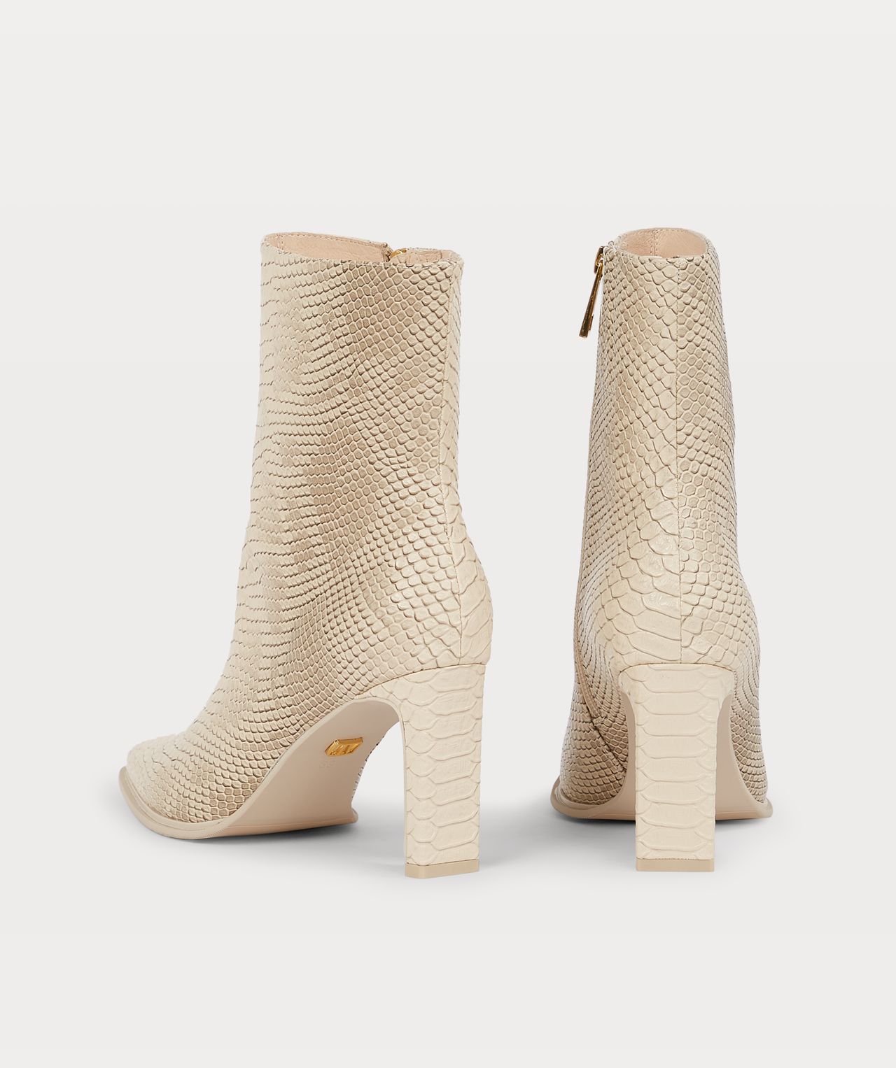 LORNA ankle boots with snake print - ash beige