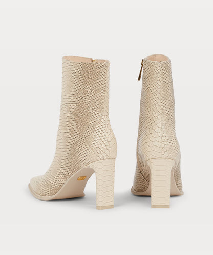 LORNA ankle boots with snake print - ash beige